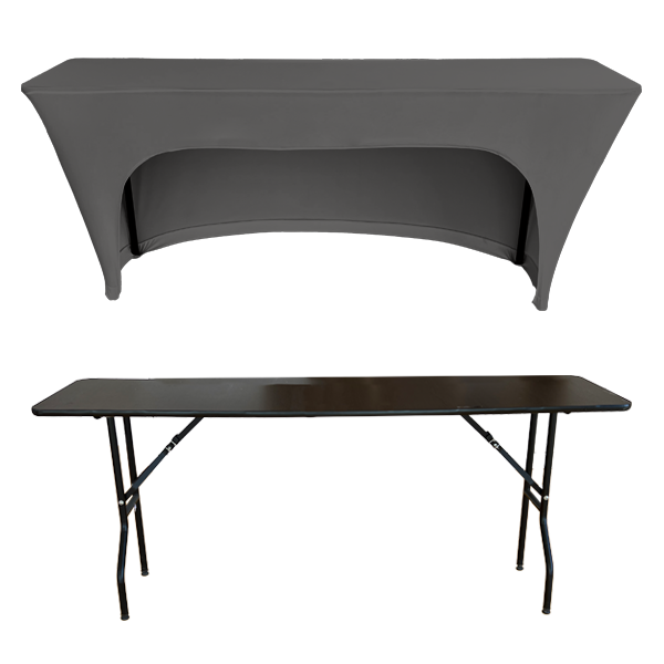 STREÇ DİKDÖRTGEN BANKET MASA ÖRTÜSÜ - 3 TARAFI KAPALI 220 GR STREÇ En : 70 cm Boy: 160 cm Yükseklik : 73 cm - GRİ