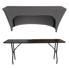 STREÇ DİKDÖRTGEN BANKET MASA ÖRTÜSÜ - 3 TARAFI KAPALI 220 GR STREÇ En : 70 cm Boy: 160 cm Yükseklik : 73 cm - GRİ