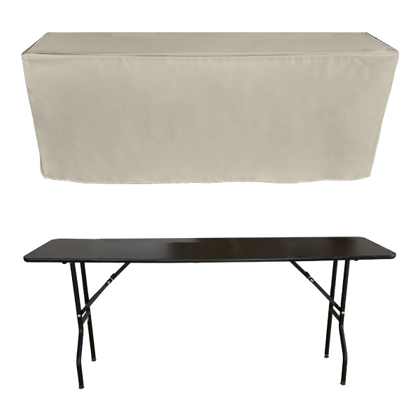 PİLESİZ DİKDÖRTGEN BANKET MASA ÖRTÜSÜ - 4 TARAFI KAPALI EKRU - En : 45 cm Boy: 120 cm Yükseklik : 73 cm
