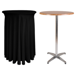 PARİS BİSTRO MASA ÖRTÜSÜ - 220 GR STREÇ 80 cm Çap - SİYAH