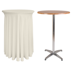 PARİS BİSTRO MASA ÖRTÜSÜ - 220 GR STREÇ 80 cm Çap - EKRU