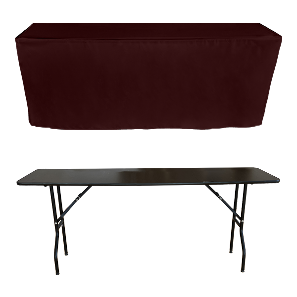 PİLESİZ DİKDÖRTGEN BANKET MASA ÖRTÜSÜ - 4 TARAFI KAPALI BORDO - En : 45 cm Boy: 180 cm Yükseklik : 73 cm