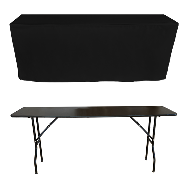 PİLESİZ DİKDÖRTGEN BANKET MASA ÖRTÜSÜ - 4 TARAFI KAPALI SİYAH - En : 70 cm Boy: 120 cm Yükseklik : 73 cm
