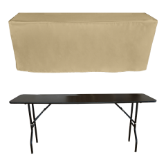PİLESİZ DİKDÖRTGEN BANKET MASA ÖRTÜSÜ - 4 TARAFI KAPALI KREM - En : 90 cm Boy: 160 cm Yükseklik : 73 cm