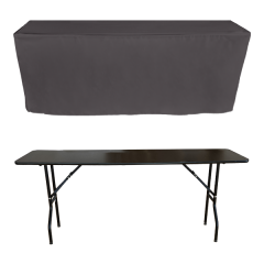 PİLESİZ DİKDÖRTGEN BANKET MASA ÖRTÜSÜ - 4 TARAFI KAPALI GRİ - En : 90 cm Boy: 160 cm Yükseklik : 73 cm