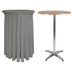 PARİS BİSTRO MASA ÖRTÜSÜ - 220 GR STREÇ 65 cm Çap - GRİ