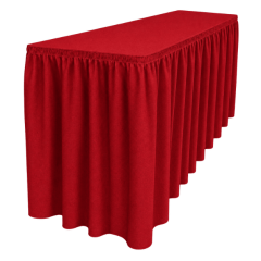 SHIRRED PİLE DİKDÖRTGEN BANKET MASA ÖRTÜSÜ En : 90 cm Boy: 180 cm Yükseklik : 73 cm - KIRMIZI