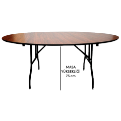 AKORDİYON PİLE YUVARLAK BANKET MASA ÖRTÜSÜ 150 cm Çap - CORN MAVİ
