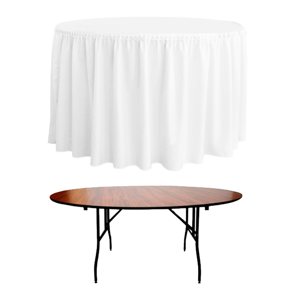 PLISSE PİLE YUVARLAK BANKET MASA ÖRTÜSÜ