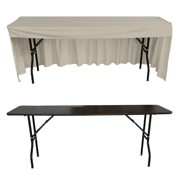 PİLESİZ DİKDÖRTGEN BANKET MASA ÖRTÜSÜ - 3 TARAFI KAPALI En : 70 cm Boy: 120 cm Yükseklik : 73 cm - EKRU