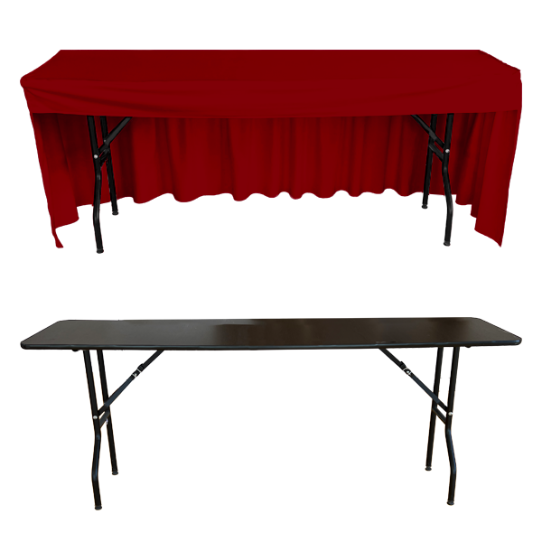 PİLESİZ DİKDÖRTGEN BANKET MASA ÖRTÜSÜ - 3 TARAFI KAPALI En : 90 cm Boy: 160 cm Yükseklik : 73 cm - KIRMIZI