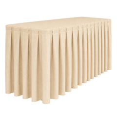 BOX PİLE DİKDÖRTGEN BANKET MASA ÖRTÜSÜ En : 90 cm Boy: 180 cm Yükseklik : 73 cm - KREM