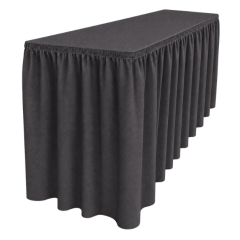 SHIRRED PİLE DİKDÖRTGEN BANKET MASA ÖRTÜSÜ En : 90 cm Boy: 160 cm Yükseklik : 73 cm - ANTRASİT