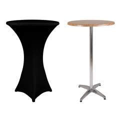 TOKYO BISTRO MASA ÖRTÜSÜ - 220 GR STREÇ KUMAŞ 60 cm Çap - BI STRETCH - SİYAH