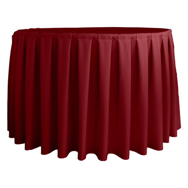 BOX PİLE YUVARLAK BANKET MASA ÖRTÜSÜ BORDO - 120 cm Çap