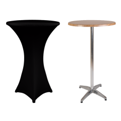 TOKYO BISTRO MASA ÖRTÜSÜ - 220 GR STREÇ KUMAŞ 75 cm Çap - BI STRETCH - SİYAH