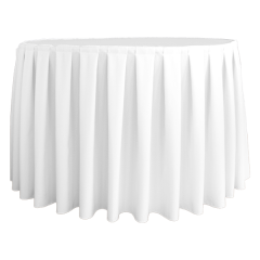 BOX PİLE YUVARLAK BANKET MASA ÖRTÜSÜ BEYAZ - 150 cm Çap