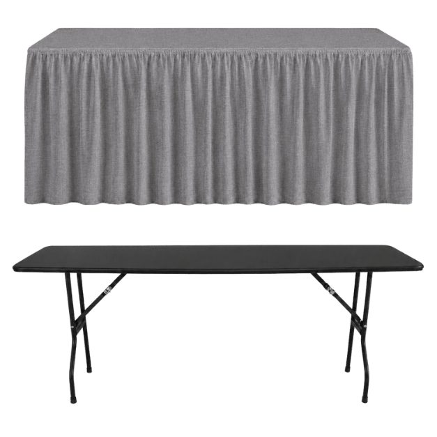 SHIRRED PİLE DİKDÖRTGEN BANKET MASA ÖRTÜSÜ En : 70 cm Boy: 120 cm Yükseklik : 73 cm - GRİ
