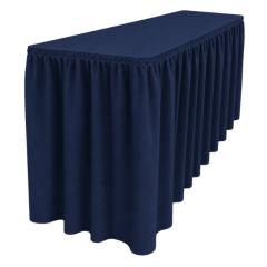 SHIRRED PİLE DİKDÖRTGEN BANKET MASA ÖRTÜSÜ En : 70 cm Boy: 140 cm Yükseklik : 73 cm - MARINE MAVİ