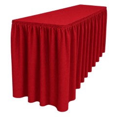 SHIRRED PİLE DİKDÖRTGEN BANKET MASA ÖRTÜSÜ En : 70 cm Boy: 140 cm Yükseklik : 73 cm - KIRMIZI
