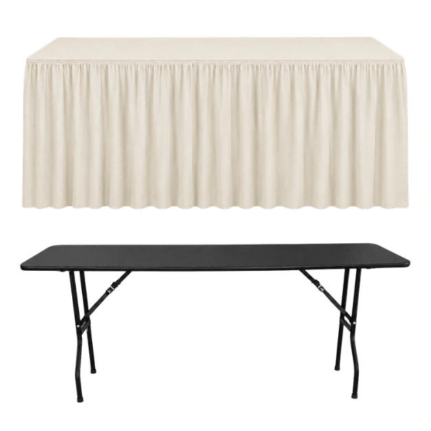 SHIRRED PİLE DİKDÖRTGEN BANKET MASA ÖRTÜSÜ En : 70 cm Boy: 160 cm Yükseklik : 73 cm - EKRU
