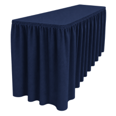 SHIRRED PİLE DİKDÖRTGEN BANKET MASA ÖRTÜSÜ En : 70 cm Boy: 160 cm Yükseklik : 73 cm - MARINE MAVİ
