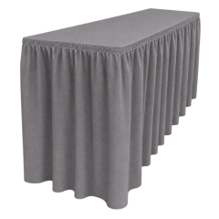 SHIRRED PİLE DİKDÖRTGEN BANKET MASA ÖRTÜSÜ En : 70 cm Boy: 160 cm Yükseklik : 73 cm - GRİ