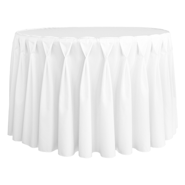 DIAMOND PİLE YUVARLAK BANKET MASA ÖRTÜSÜ 180 cm Çap - BEYAZ