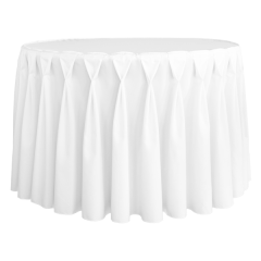 DIAMOND PİLE YUVARLAK BANKET MASA ÖRTÜSÜ 180 cm Çap - BEYAZ