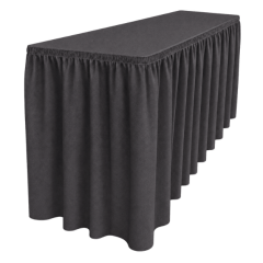 SHIRRED PİLE DİKDÖRTGEN BANKET MASA ÖRTÜSÜ En : 90 cm Boy: 120 cm Yükseklik : 73 cm - ANTRASİT