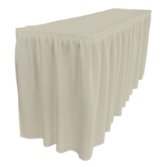 SHIRRED PİLE DİKDÖRTGEN BANKET MASA ÖRTÜSÜ En : 90 cm Boy: 140 cm Yükseklik : 73 cm - EKRU