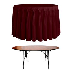 DIAMOND PİLE YUVARLAK BANKET MASA ÖRTÜSÜ 120 cm Çap - BORDO