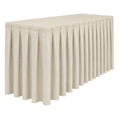 BOX PİLE DİKDÖRTGEN BANKET MASA ÖRTÜSÜ EKRU - En : 45 cm Boy: 140 cm Yükseklik : 73 cm