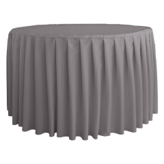 AKORDİYON PİLE YUVARLAK BANKET MASA ÖRTÜSÜ 120 cm Çap - ANTRASİT