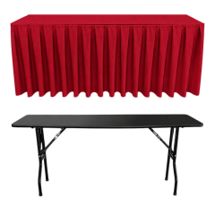 BOX PİLE DİKDÖRTGEN BANKET MASA ÖRTÜSÜ KIRMIZI - En : 90 cm Boy: 120 cm Yükseklik : 73 cm