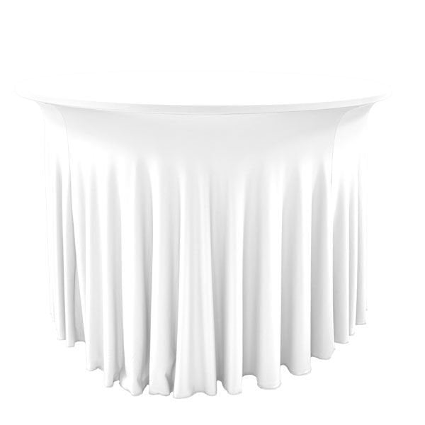 STREÇ FLOW YUVARLAK BANKET MASA ÖRTÜSÜ - 220 GR STREÇ BEYAZ - 120 cm Çap