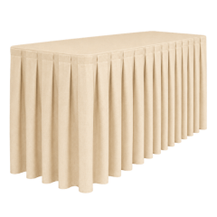 BOX PİLE DİKDÖRTGEN BANKET MASA ÖRTÜSÜ KREM - En : 90 cm Boy: 140 cm Yükseklik : 73 cm