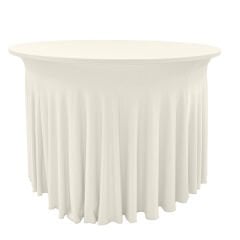 STREÇ FLOW YUVARLAK BANKET MASA ÖRTÜSÜ - 220 GR STREÇ EKRU - 120 cm Çap