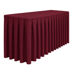BOX PİLE DİKDÖRTGEN BANKET MASA ÖRTÜSÜ BORDO - En : 90 cm Boy: 140 cm Yükseklik : 73 cm