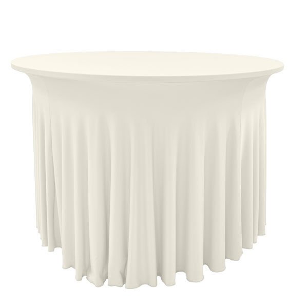 STREÇ FLOW YUVARLAK BANKET MASA ÖRTÜSÜ - 220 GR STREÇ EKRU - 150 cm Çap