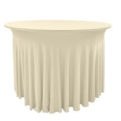 STREÇ FLOW YUVARLAK BANKET MASA ÖRTÜSÜ - 220 GR STREÇ KREM - 180 cm Çap