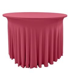 STREÇ FLOW YUVARLAK BANKET MASA ÖRTÜSÜ - 220 GR STREÇ PEMBE - 120 cm Çap