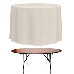 PİLESİZ BANKET YUVARLAK MASA ÖRTÜSÜ 120 cm Çap - EKRU