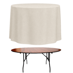 PİLESİZ BANKET YUVARLAK MASA ÖRTÜSÜ 150 cm Çap - EKRU