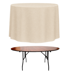 PİLESİZ BANKET YUVARLAK MASA ÖRTÜSÜ 120 cm Çap - KREM