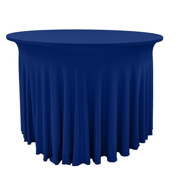 STREÇ FLOW YUVARLAK BANKET MASA ÖRTÜSÜ - 220 GR STREÇ MARINE MAVİ - 180 cm Çap