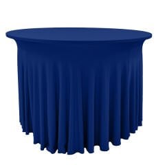 STREÇ FLOW YUVARLAK BANKET MASA ÖRTÜSÜ - 220 GR STREÇ MARINE MAVİ - 180 cm Çap
