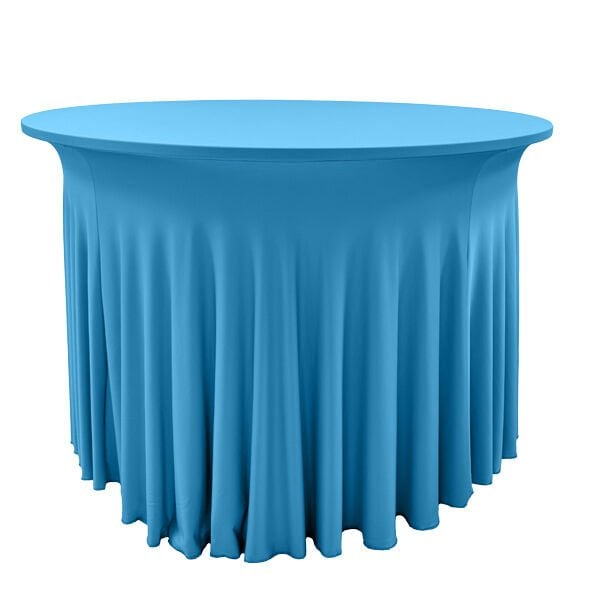 STREÇ FLOW YUVARLAK BANKET MASA ÖRTÜSÜ - 220 GR STREÇ CORN MAVİ - 150 cm Çap