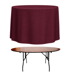 PİLESİZ BANKET YUVARLAK MASA ÖRTÜSÜ 120 cm Çap - BORDO