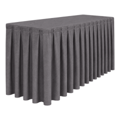 BOX PİLE DİKDÖRTGEN BANKET MASA ÖRTÜSÜ GRİ - En : 45 cm Boy: 180 cm Yükseklik : 73 cm